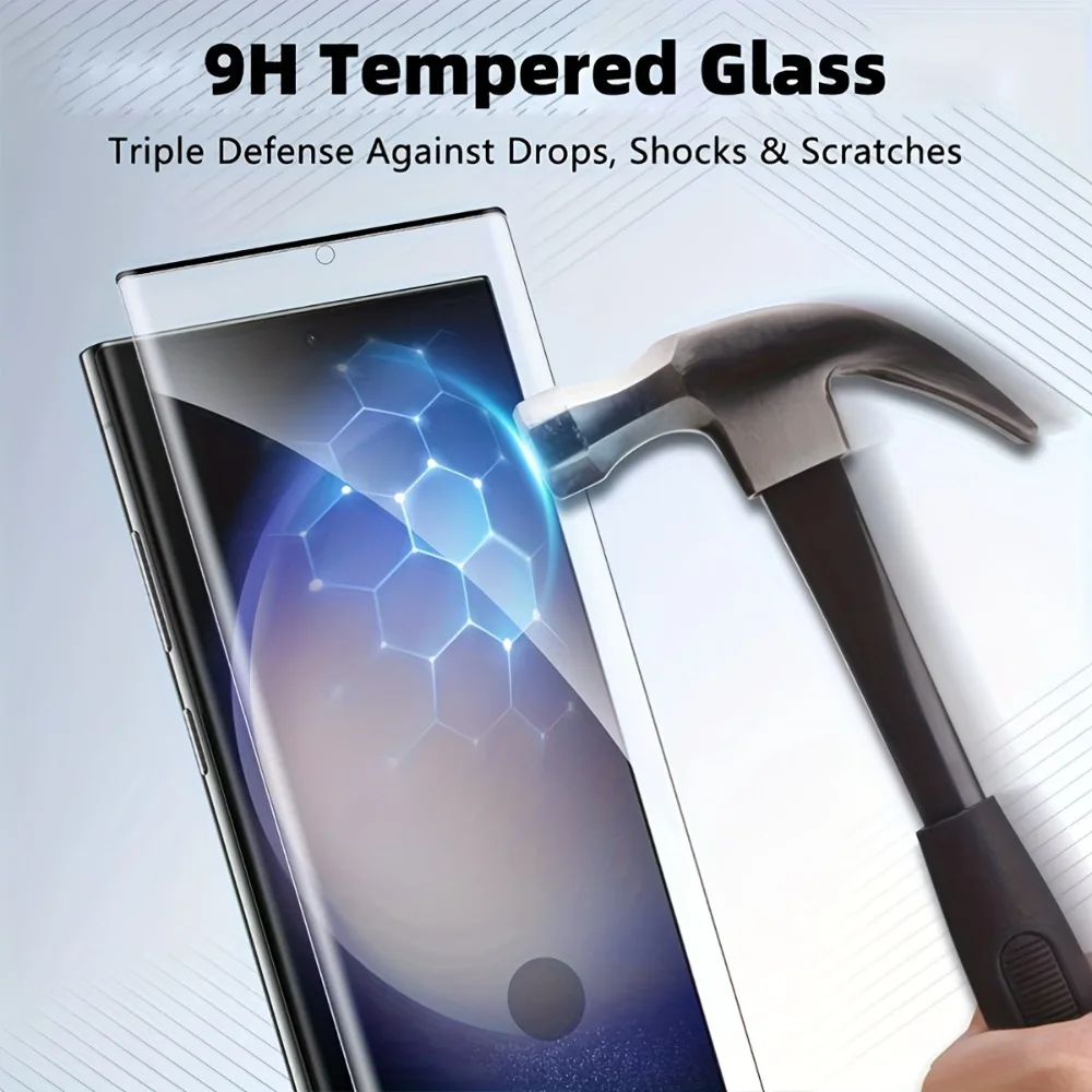 2Pcs Full Cover Tempered Glass for Samsung Galaxy S25 S24 S23 Ultra S22 S21 S20 Plus S23 S24 S25 FEUltra Clear Screen Protector