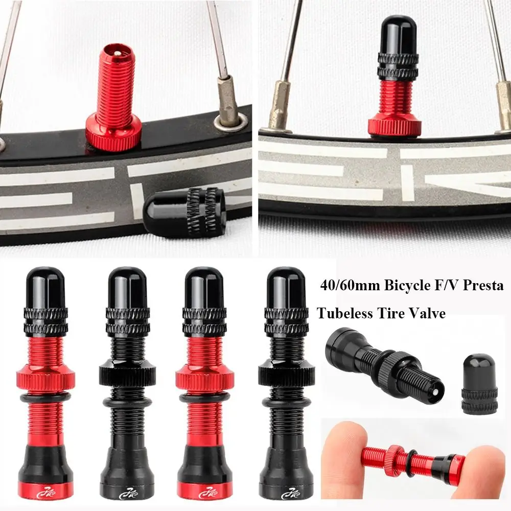 

New 1/2pcs 40/60MM Brass or Alloy Stem Bicycle F/V Presta Tubeless Tire Valve Road Bike MTB Nipple W/Tool Alloy Valve Cap