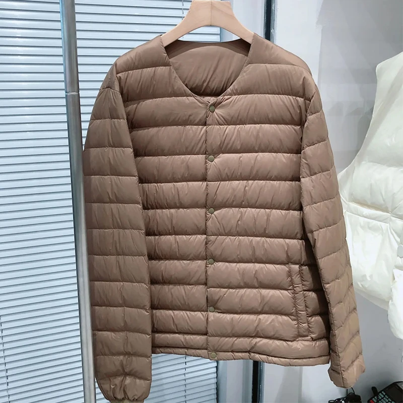 Men\'s lightweight white duck down jacket 2024 autumn and winter new styles Foldable men\'s warm liner down jacket
