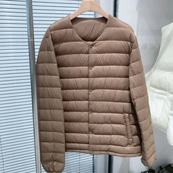 Men's lightweight white duck down jacket 2024 autumn and winter new styles Foldable men's warm liner down jacket