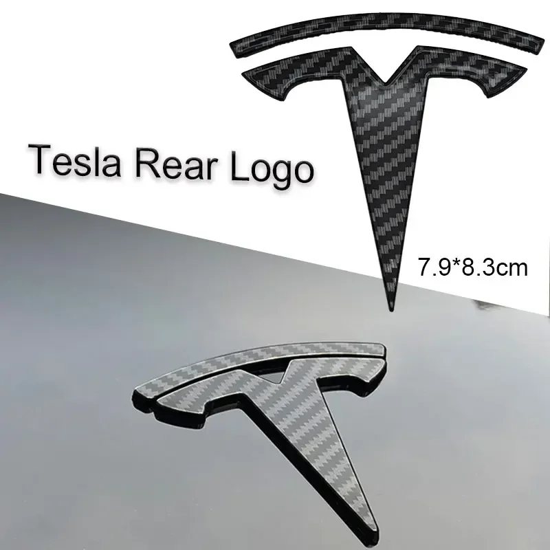 차량 스티커 3D ABS 자동차 스티어링 휠 로고 스티커 전면 후드 엠블럼 리어 트렁크 배지 테슬라 모델 Y 교체용 데칼
