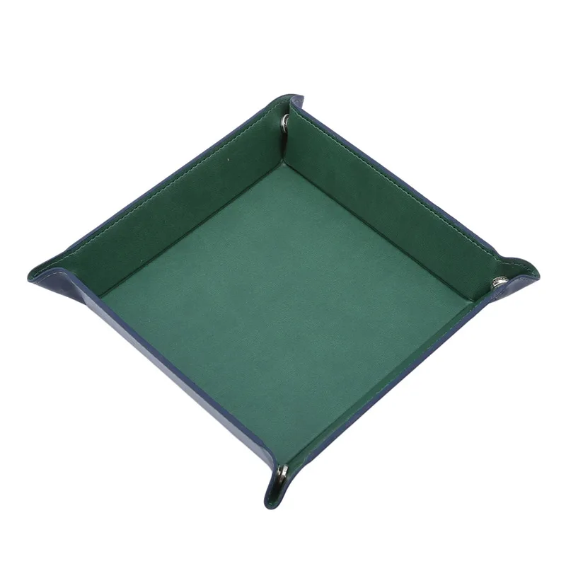 Hexagon Folding Dice Tray - Double-Sided PU Leather & Velvet Storage Holder