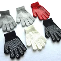 New 5-11Y Boys Girls Anti Slip Winter Knitted Warm Gloves For Children Student Full Finger Mittens Outdoor Cycling Skiing Gloves 1