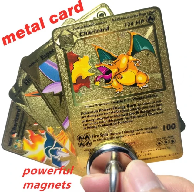 Compre Pokemon Iron Shiny Cards Spanish Pikachu Charizard Gold