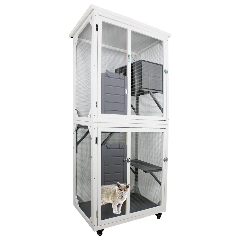 Outdoor indoor cat pet climbing rack play cage lovely big space