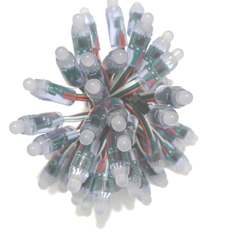 100pcs/lot 12mm LED Pixesl Light Module DC5V WS2811 Full Color IP68 waterproof 2811 IC RGB Digital Led christmas Lights String