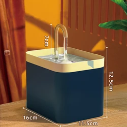 Ultra-Quiet Smart Pet Water Fountain with Burnout Prevention and Recirculating Filtration System, 1.5L Capacity - 220V EU Plug (Navy blue)