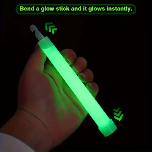6/12PCS LED Glow Stick with Hook 6 inch Fluorescence Light Glow Sticks for Hiking Camping Outdoor Emergency Concert Party Light - Image 4