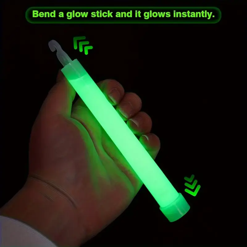 6/12PCS LED Glow Stick with Hook 6 inch Fluorescence Light Glow Sticks for Hiking Camping Outdoor Emergency Concert Party Light - Image 4