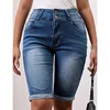 2025 Classic Lady Thin Short Jeans Female High Waist Straight Leg Short Pants Girls Fashion Skinny Thin Denim Shorts