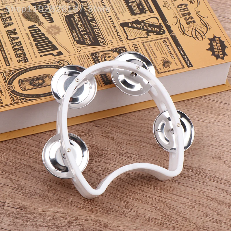 1pcs Early Educational Toy Handbell Tambourine Metal Bells Plastic Rattle Ball Percussion KTV Party Kids Game Musical Instrument