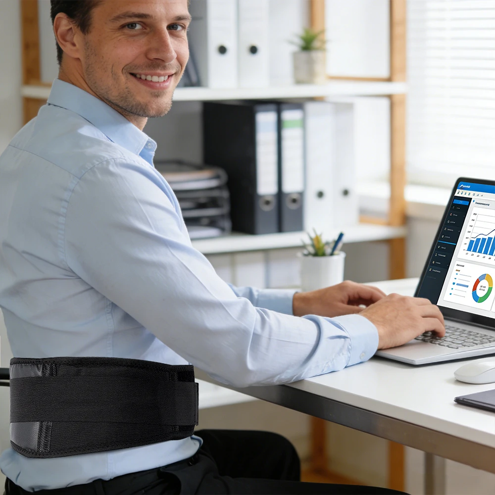 운동 및 코어 서포트용 허리 트리머 벨트 1개 ? 조절 가능한 네오프렌 랩, 블랙