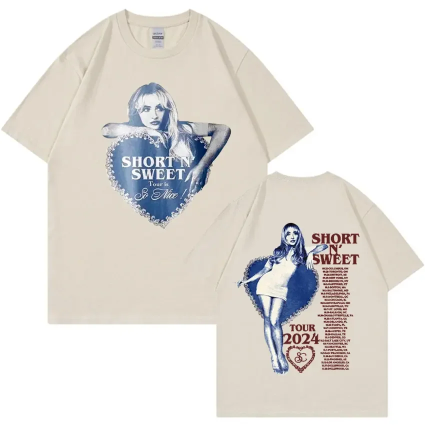 Sabrina Carpenter Album Short N' Sweet T-shirts Women Summer Y2k Tops Clothing Cotton Harajuku Fashion Men Streetwear T Shirt 2