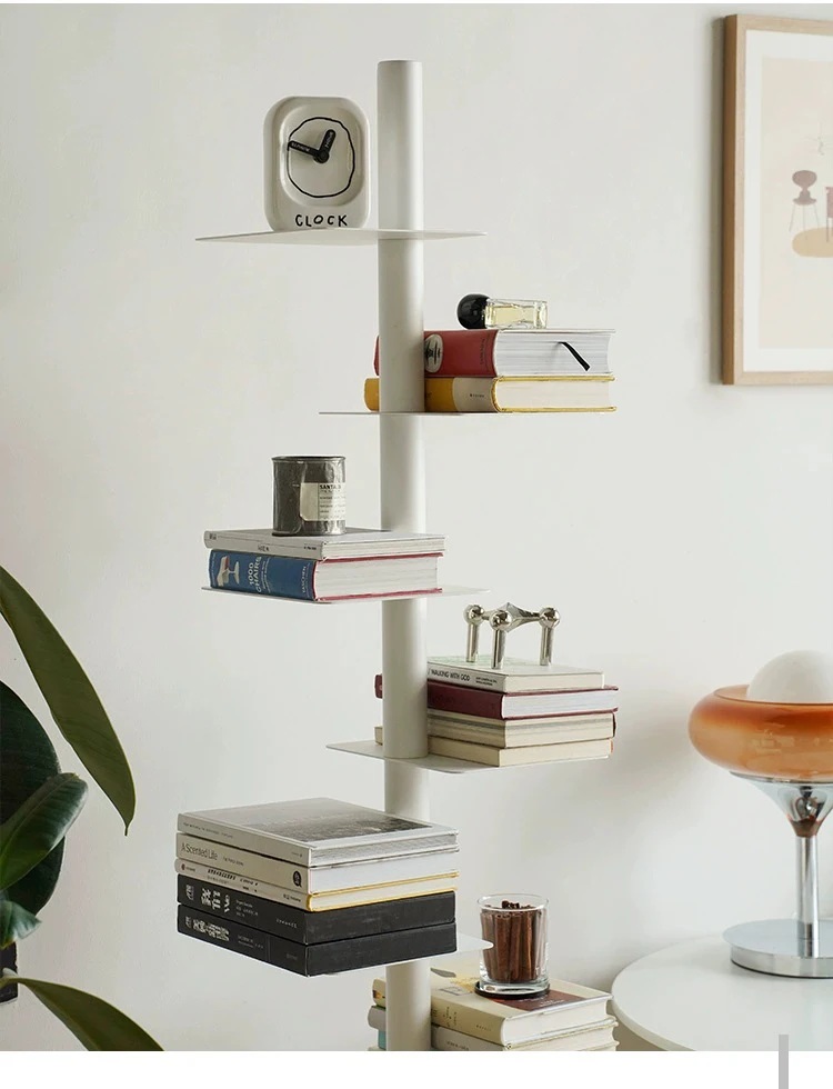 Nordic Revolving Metal Story Bookcase Bookshelf Bookrack Book