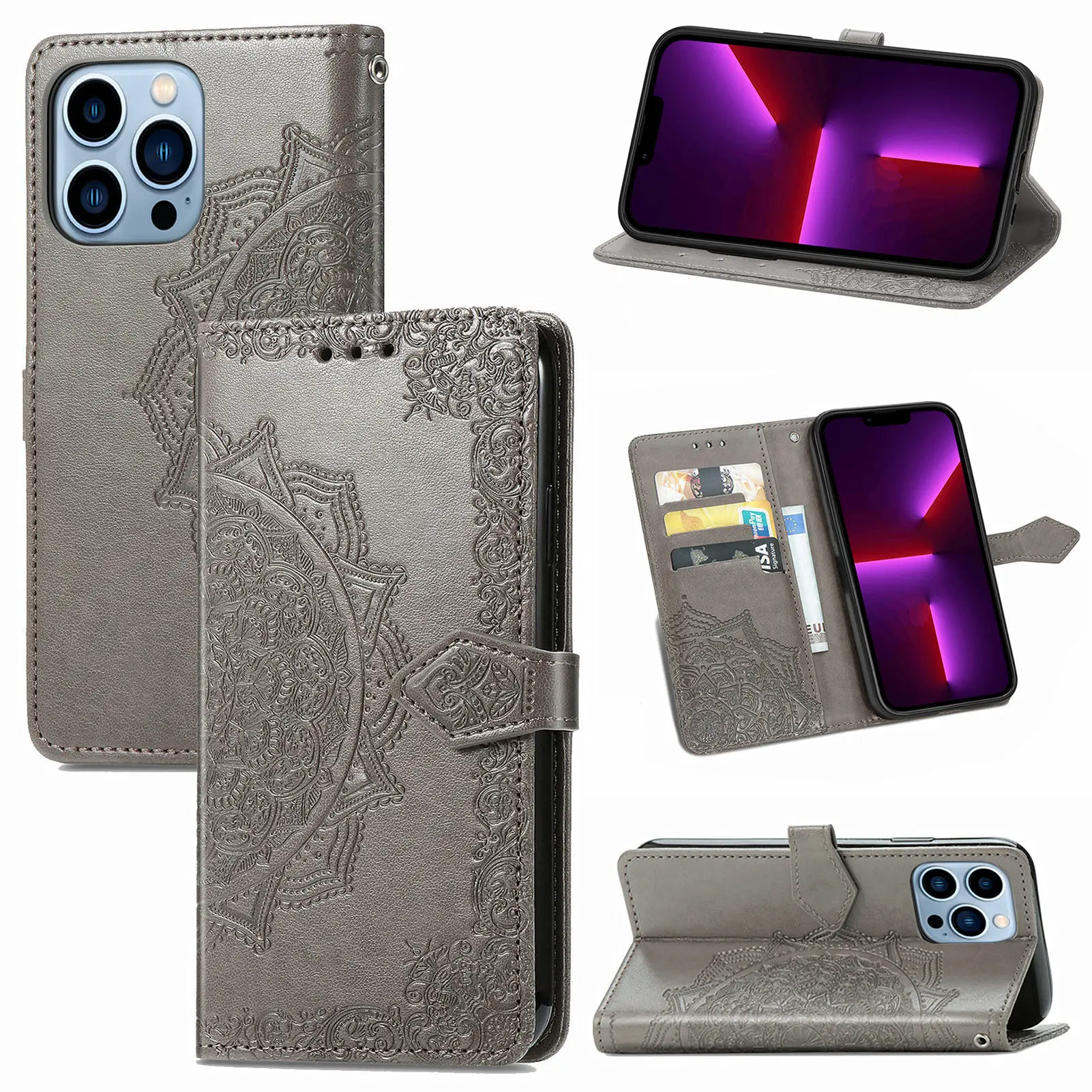 Elegant Flip PU Leather Wallet Case with Magnetic Card Slot Holder