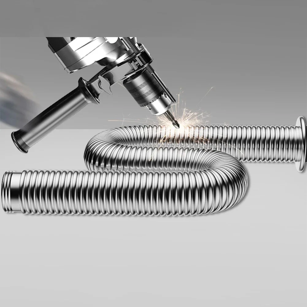 Sink Drain Pipe 40/60cm Stainless Steel Sink Siphon Waste Drain Flexible Pipe Hose Bathroom Kitchen Accessories