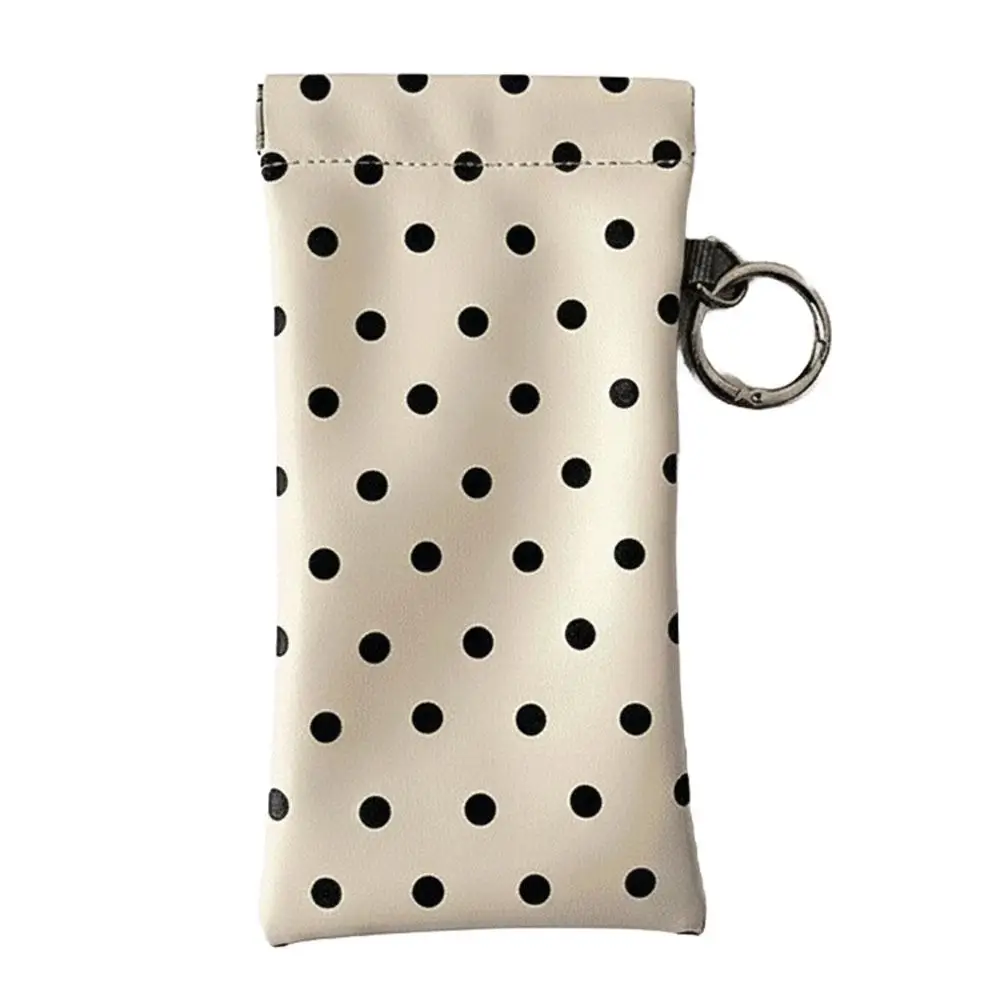 Stylish Polka Dot Eyeglasses Case with Auto-Close and Cleaning Cloth