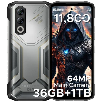 DOOGEE Blade20 Max Rugged Phone 36GB(12GB+24GB) RAM 1TB ROM 6.6'' Display 11800mAh Battery 64MP AI Camera Android 15 Smartphone