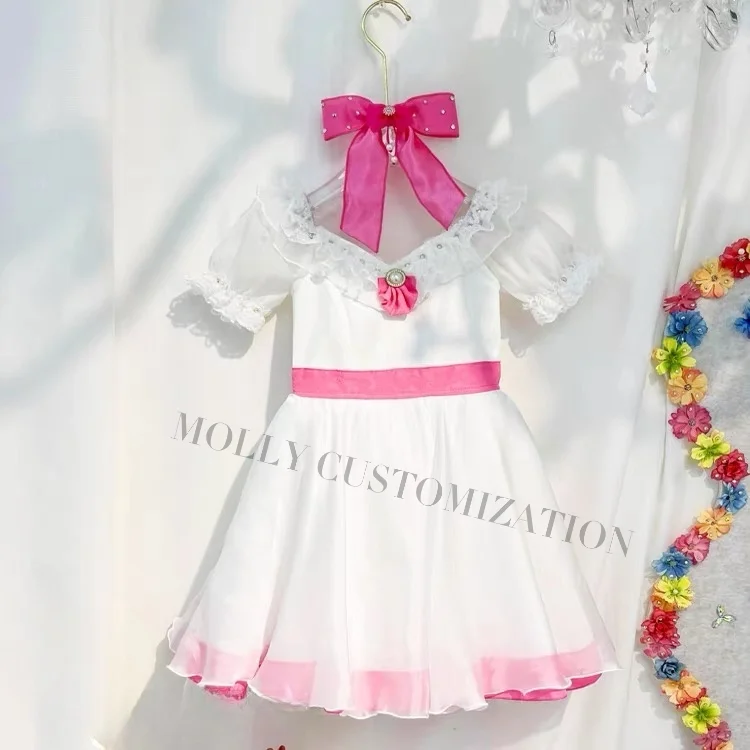 Hochwertiges neues maßgeschneidertes Clara-Ballettkleid mit großer Schleife für Ballettwettbewerbe und Aufführungen, langes Tüllkleid für Erwachsene und Kinder. – Detail 3