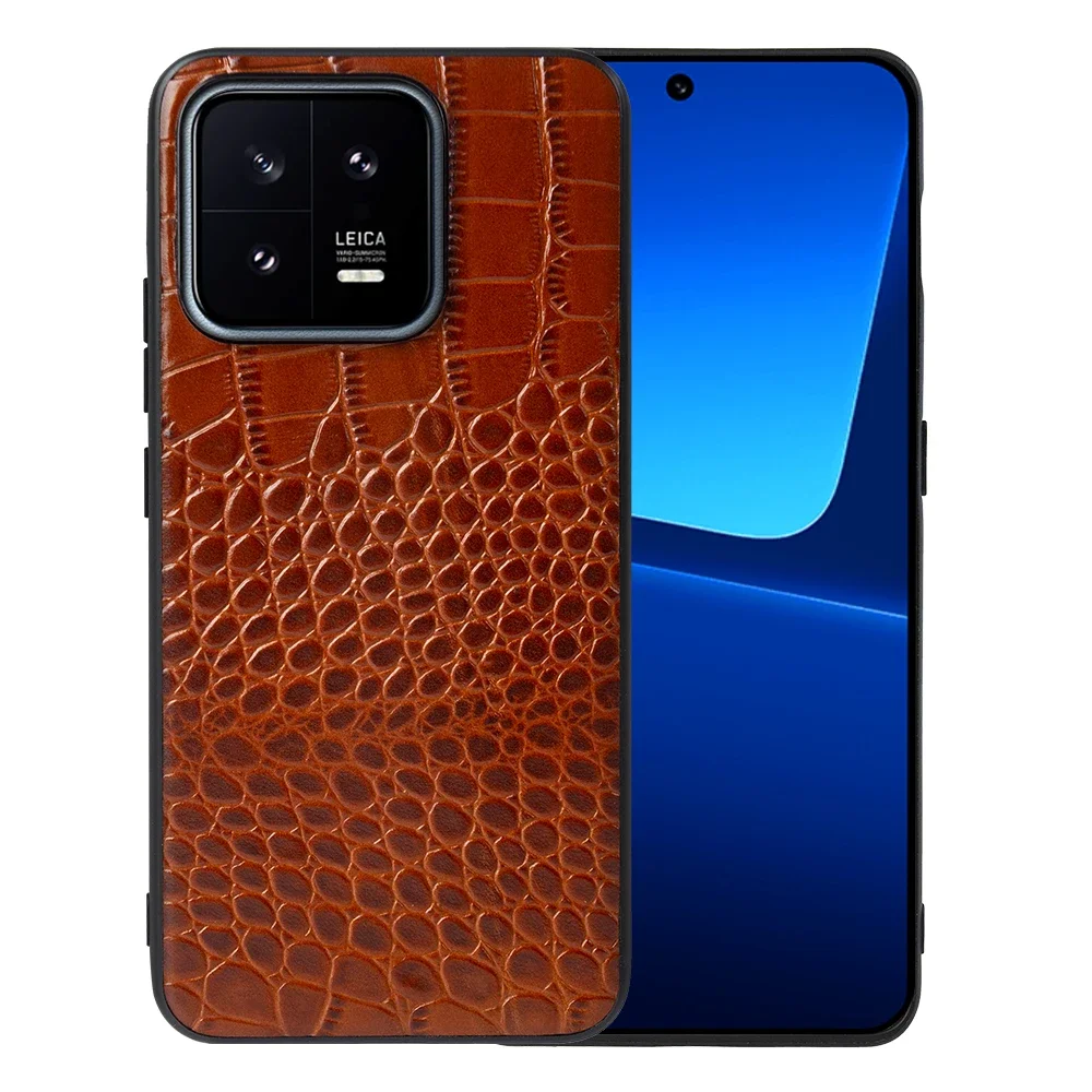 Premium Genuine Leather Phone Case with Cowhide Back Shell
