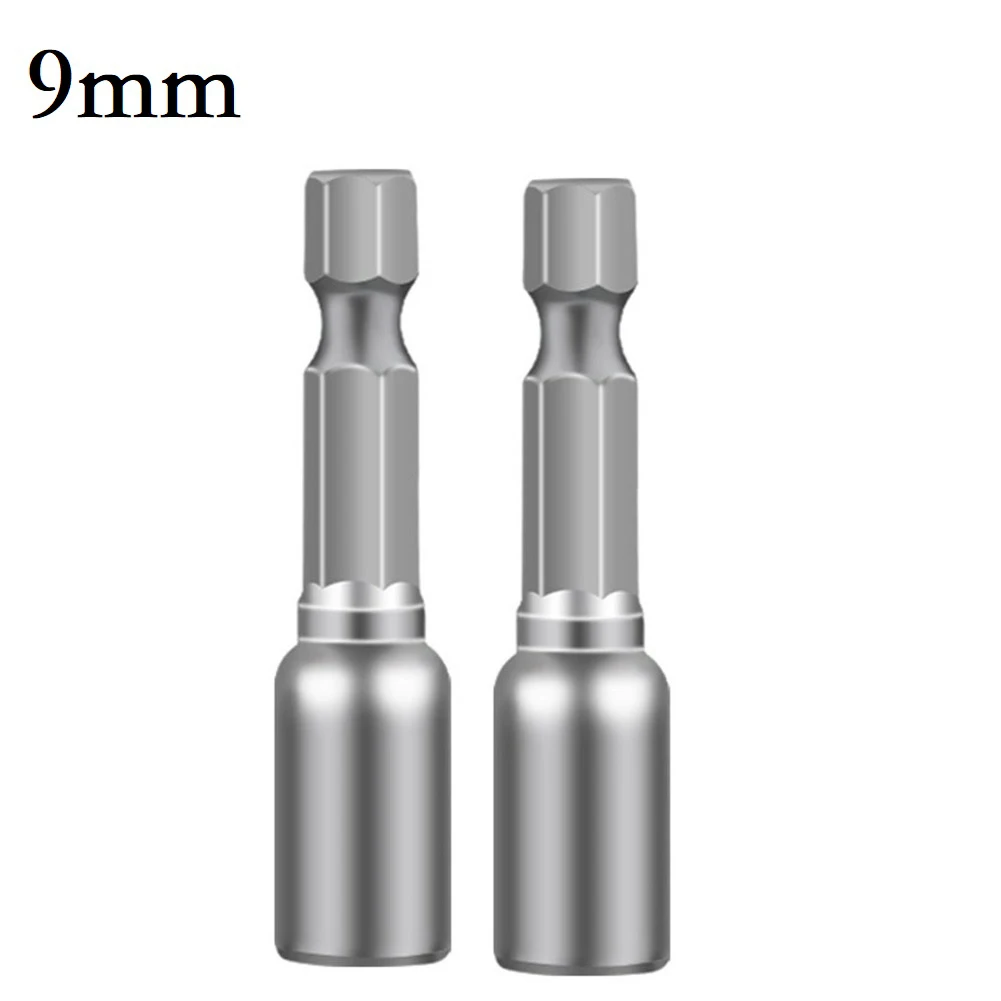 2PCS Magnetic Nut Driver Socket 6 7 8 9 10 11 12 13 Mm 1/4inch Hex Shank For Power Drills Screwdriver Hand Tools Accessories