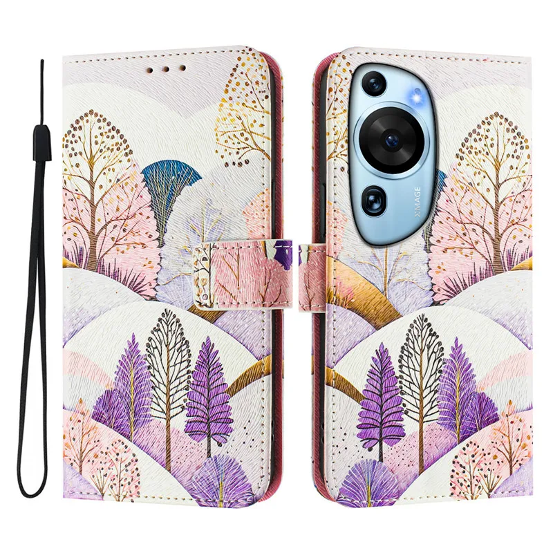 Leather Phone Case - Flip Cover Wallet with Magnetic Cat, Flower, and Bear Design