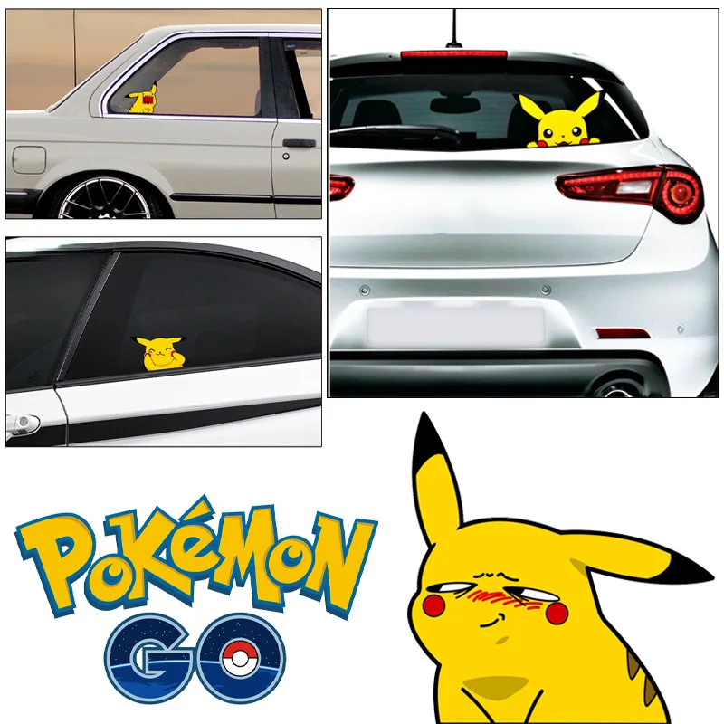 Pokemon Pikachu Leistungsstarke Auto Dekoration Aufkleber Nette  Wasserdichte Anime Auto Fenster Glas Aufkleber Kreative lustige auto  zubehör - AliExpress