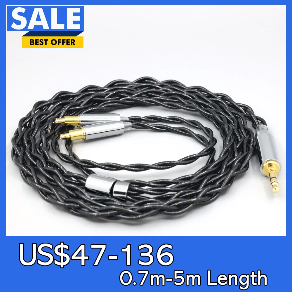 

99% Pure Silver Palladium Graphene Floating Gold Cable For Audio Technica ATH-ADX5000 ATH-MSR7b 770H 990H A2DC LN008349