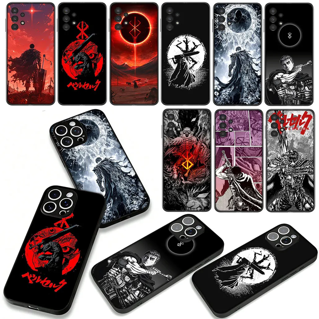 Anime-Inspired Berserker Phone Cover with Guts Cartoon Design