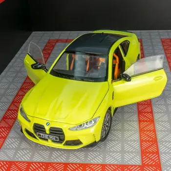 1:23 BMW M4 G82 쿠페 합금 스포츠카 모델, 다이캐스트 금속 레이싱 카 모델, 시뮬레이션 사운드 및 라이트 컬렉션, 어린이 장난감 선물