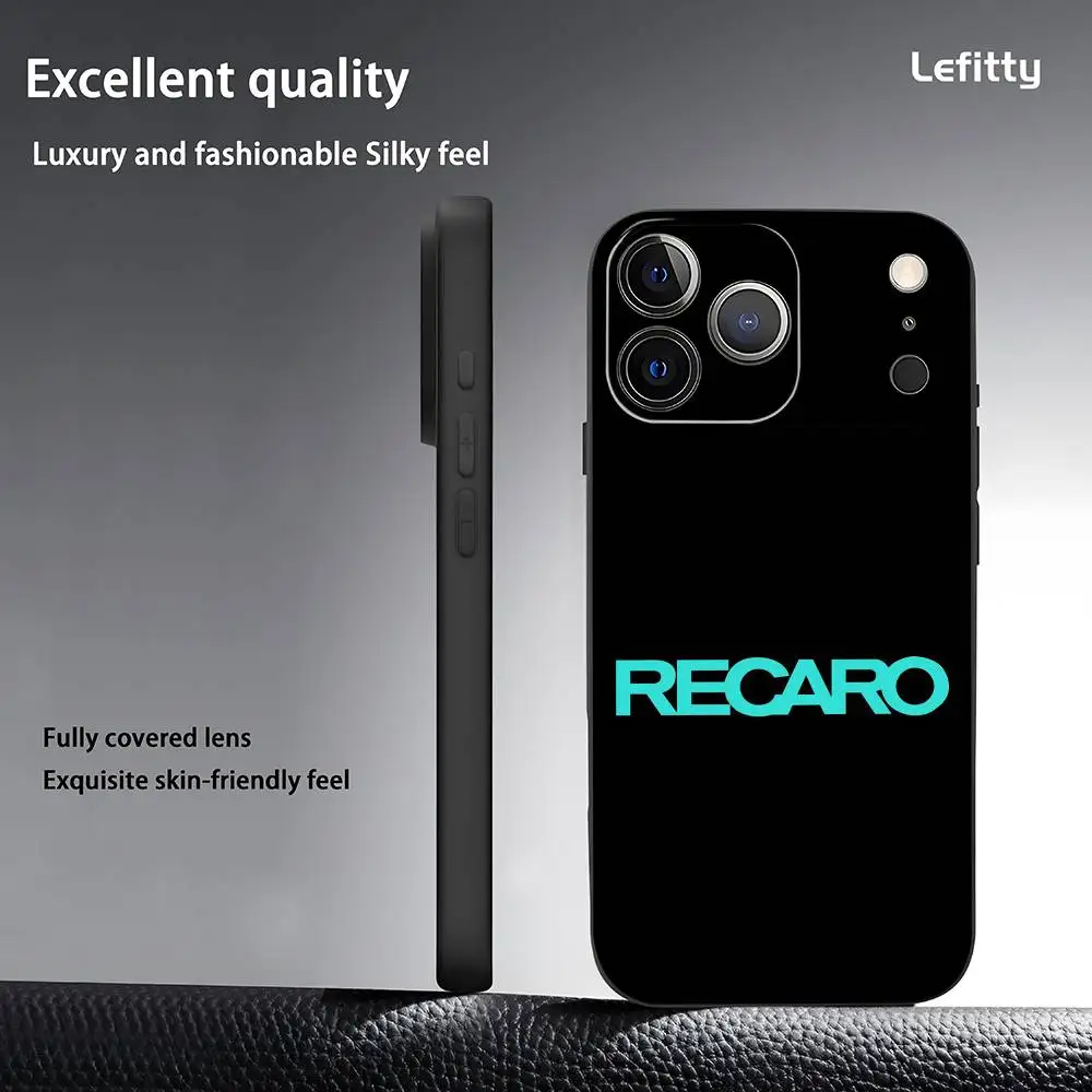 Klassische R-Recaros Handyhülle für iPhone 17 16 15 14 13 12 11 Pro Max Plus Mini Schwarz Frosted Soft Shell Funda – Detail 7