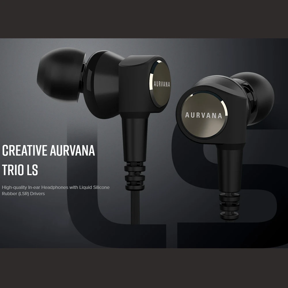 Creative Aurvana Trio LS 3.5 mm in-Ear Headphones with Liquid Silicone  Rubber Drivers, Built-in Microphone, Noise Isolation