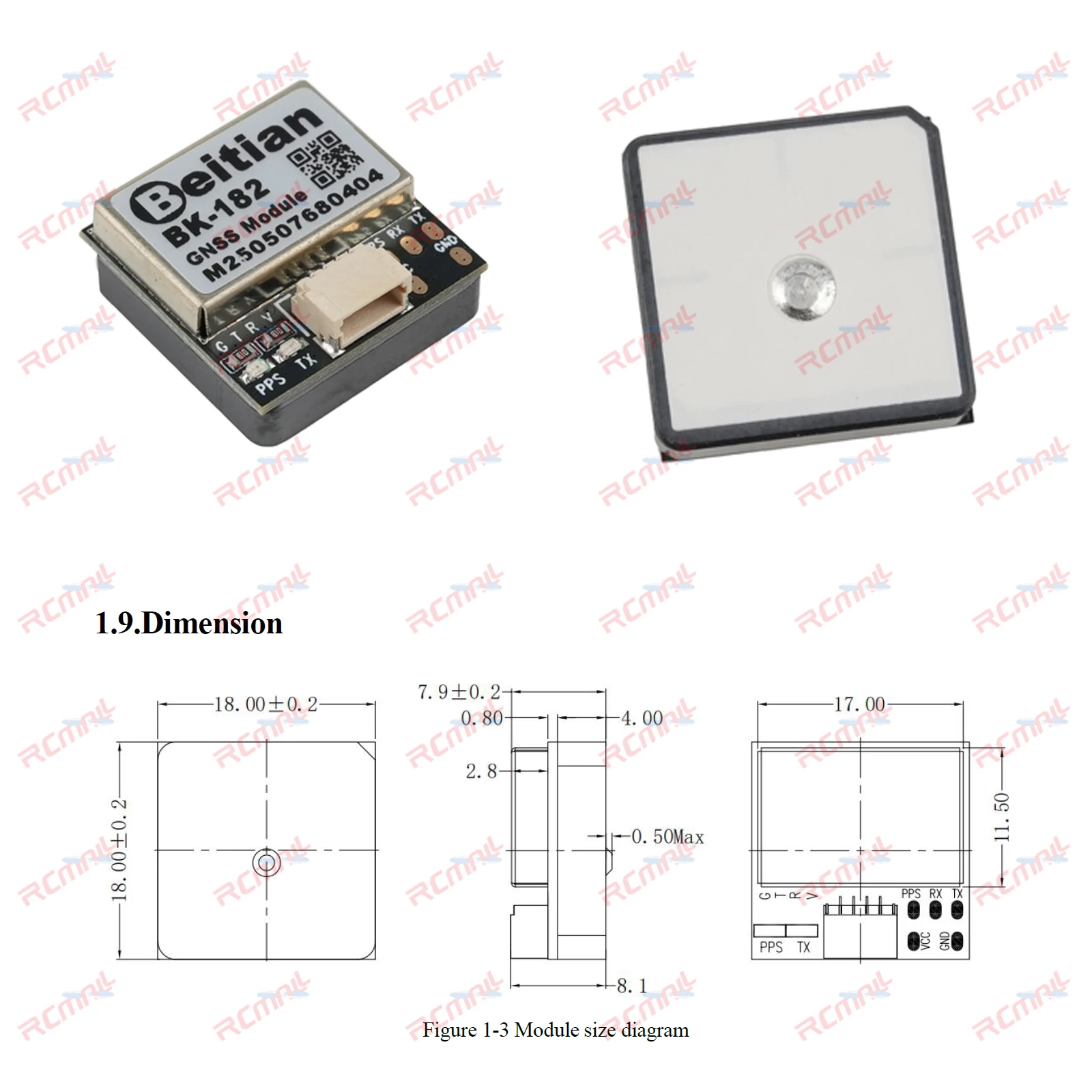 세라믹 안테나가 장착된 BEITIAN M9 GPS 모듈 비행 컨트롤러용 GPS GNSS 수신기 FPV BK-220 BK-122 BK-250 BK-880 BK-280