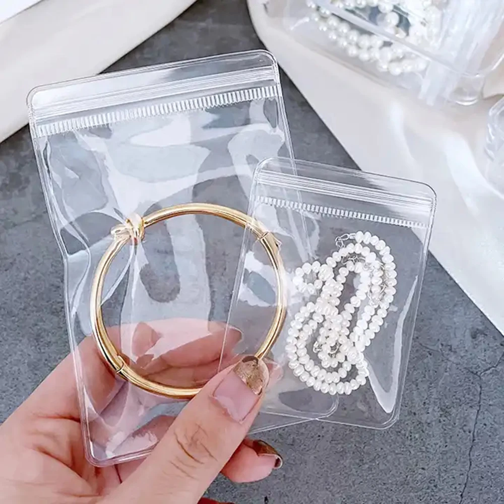 250pcs Wholesale Zipper Bags Rectangle Clear 6cm X 4cm Unilateral Thick  .06mm Zipper Tiny Small Jewelry Supply Resealable Plastic 