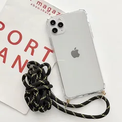 Shockproof Silicone Case with Necklace Lanyard and Transparent Chain Cover for OPPO A3 4g Global (Black gold 2)