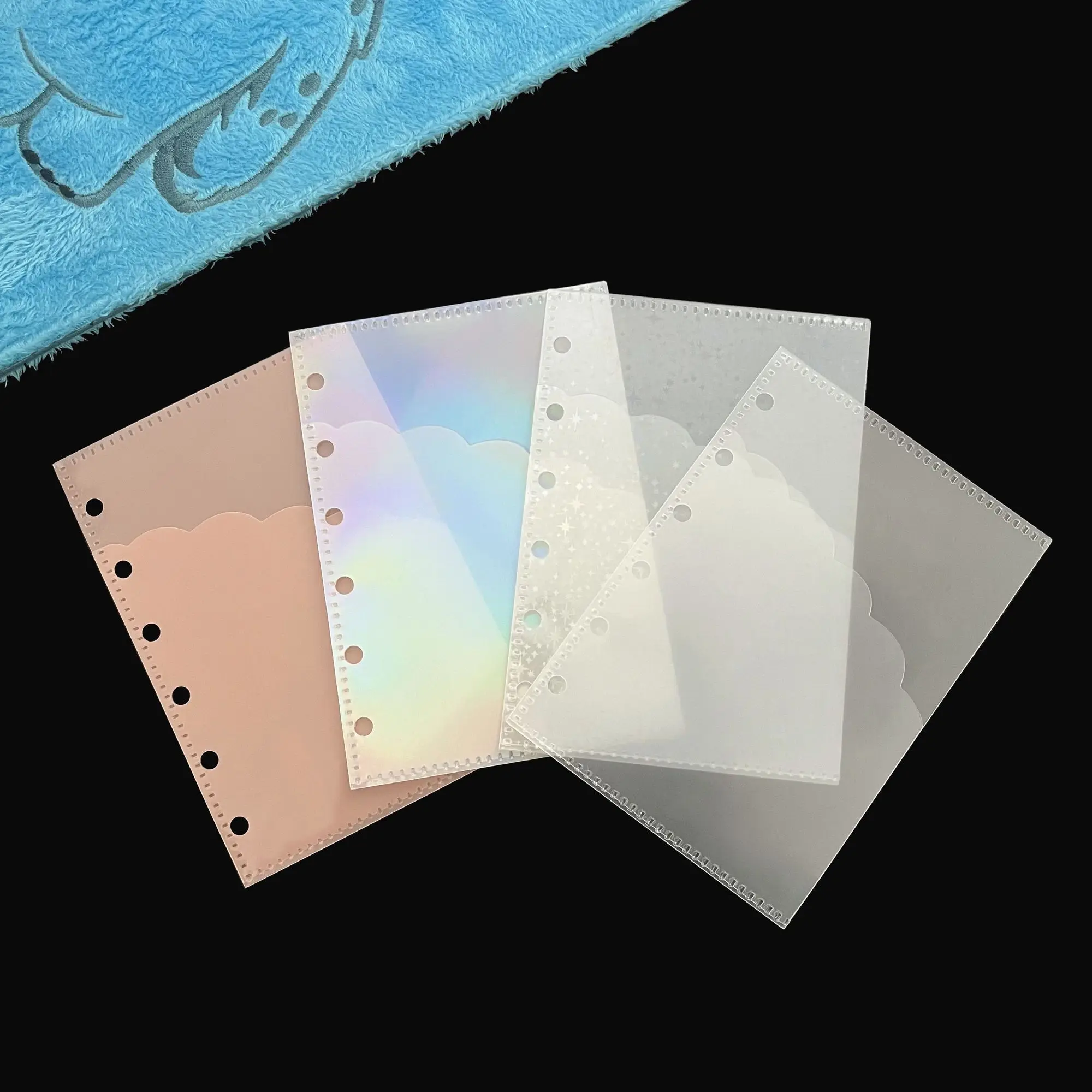 A7 5Pcs PP 반투명 이중 레이어 인덱스 디바이더 6 홀 루스 리프 바인더 분리기 페이지 플래너 노트북 삽입 문구 A
