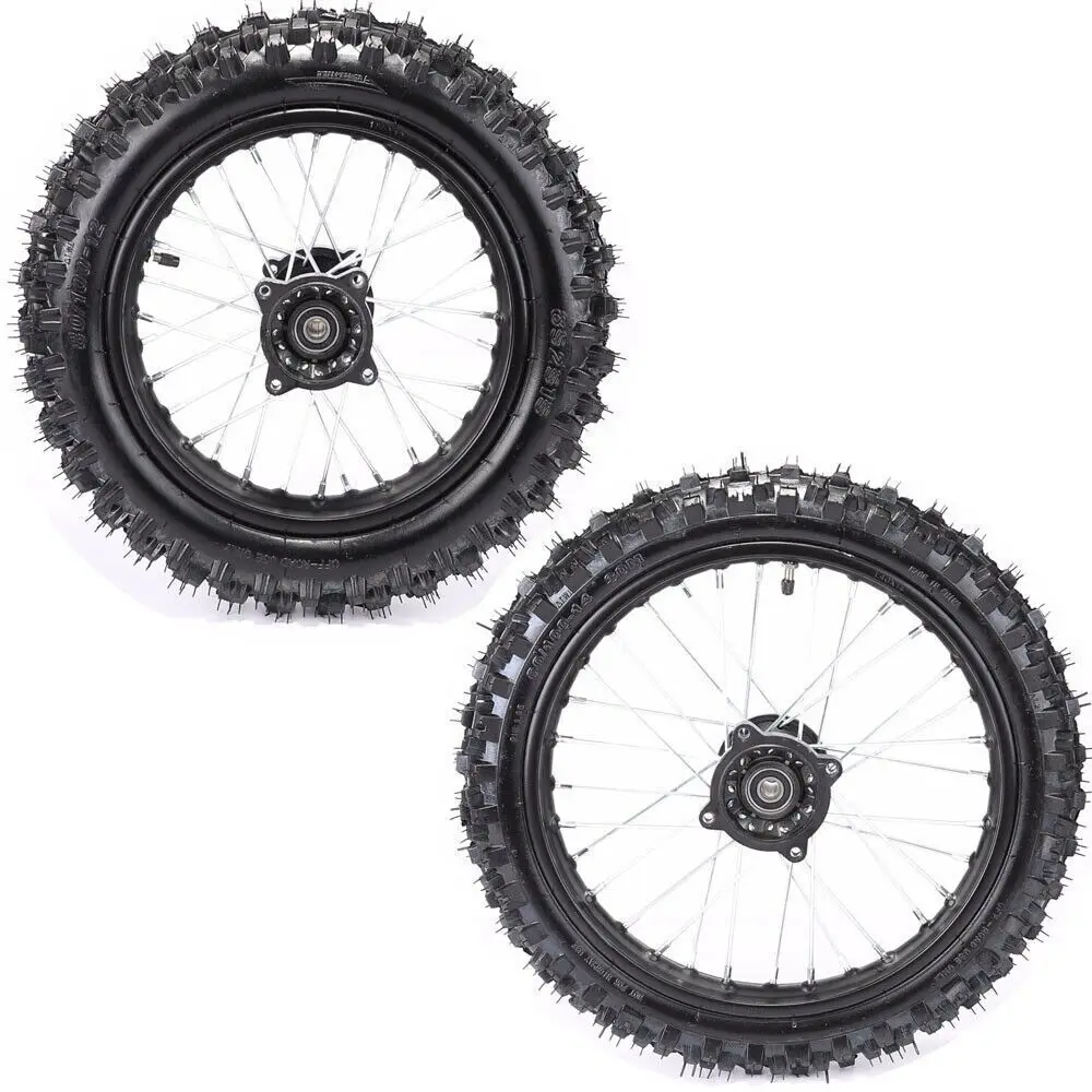 

Front Rear 1.85x12 + 1.4x14 Wheel Pit Bike Tires Tube for DRZ110 KLX110 Pit Bike 125/140/150/160cc CRF70 TTR100 110 KLX65