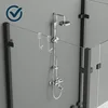 Shower Door Hooks 7-inch Clear Acrylic Extended Over Door Hooks for Bathroom 0.47-in Frameless Glass Door Tool Free Shower Towl 6