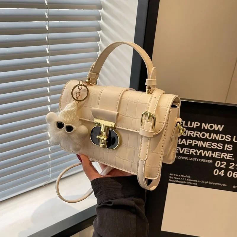 Women's 2024 New High-Grade Fashion All-Match Casual Shoulder Messenger Small Solid Color Square Bag