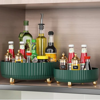 Vassoio organizer per profumo trucco 360 °   Lazy Susan rotante, organizer rotante e contenitore per la cura della pelle e i cosmetici di grande capacità 1