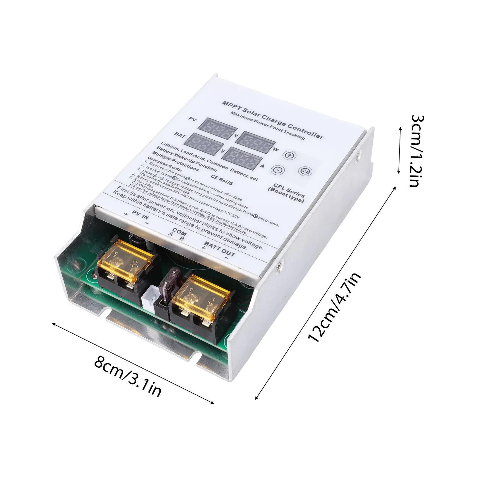 600W MPPT 태양광 충전 컨트롤러 부스트 레귤레이터 LED 디스플레이 24V 36V 48V 60V 72V 다중 배터리 골프 카트용 고효율