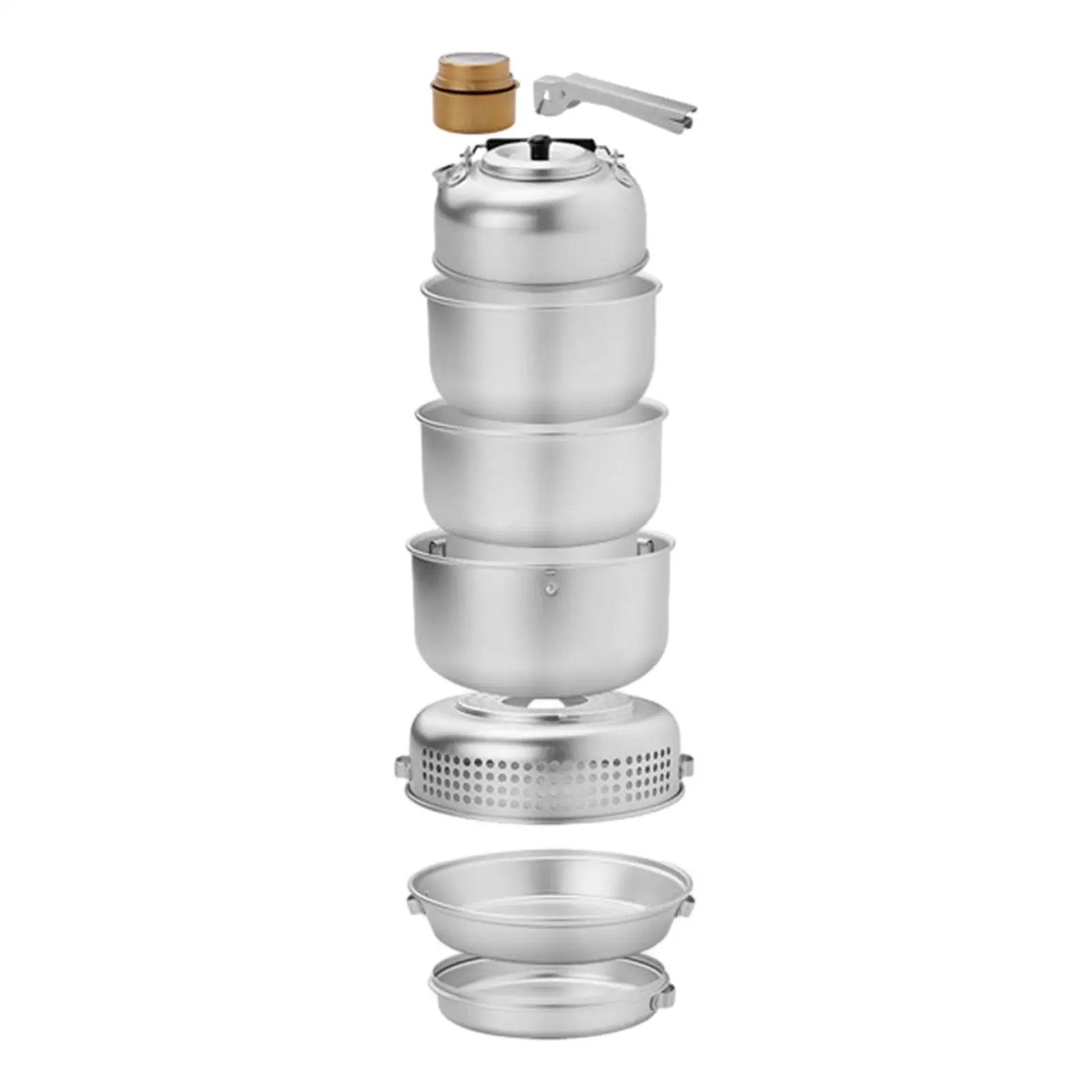 Camping Cookware Set Lightweight Portable Gear Compact Cooking Gear Pot and Pan Frying Pan for Camp Picnic Backpacking Hiking