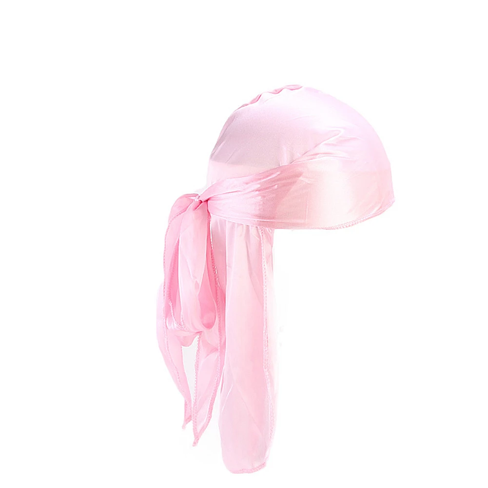 hair clips for women Unisex New Fashion Two-tone Satin Pirate Hats Durag Bandanna Turban Silky Long Tailed Women Scarf Chemo Caps Headpiece Headdress ladies headbands for short hair Hair Accessories