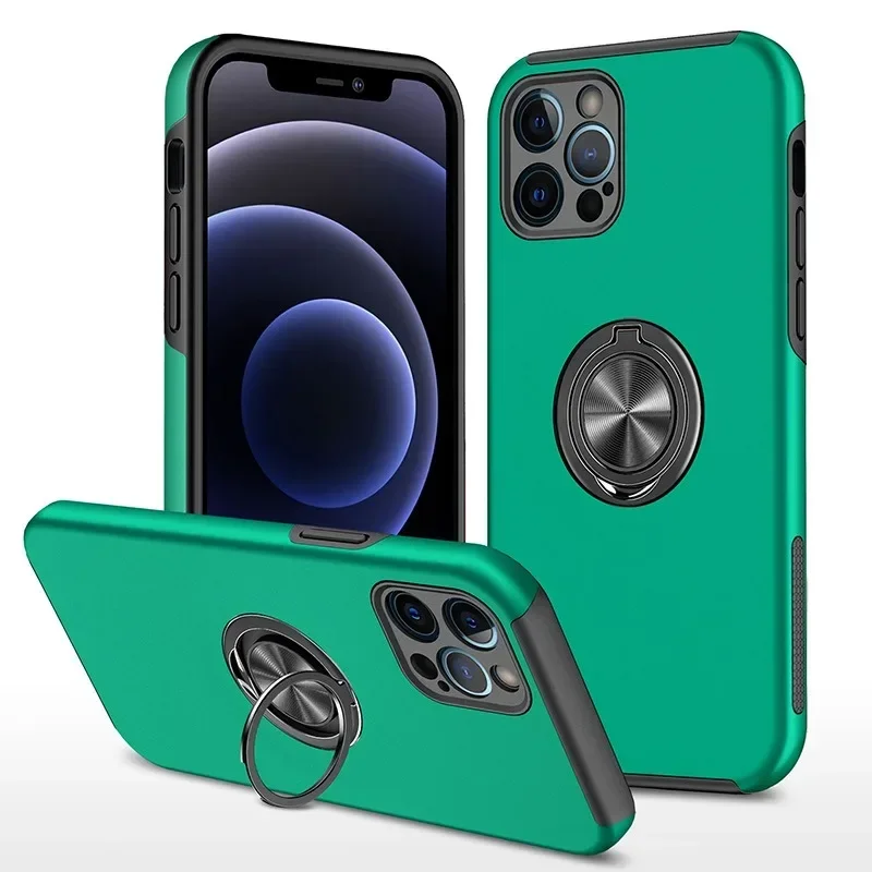 Magnetic Ring Holder Phone Case - Hard Shell Protective Cover