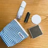Large Capacity Plaid Fabric Storage Bag Portable Clutch Make Up Pouch Fashion Coin Key Bag Sanitary Napkin Pads Zipper Pouch 6