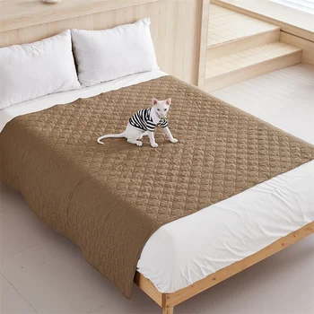 Couvre-matelas à carreaux sur le lit, couvre-matelas respirant pour enfants et animaux de compagnie, couvre-matelas pour chiens et chats, drap de lit 1