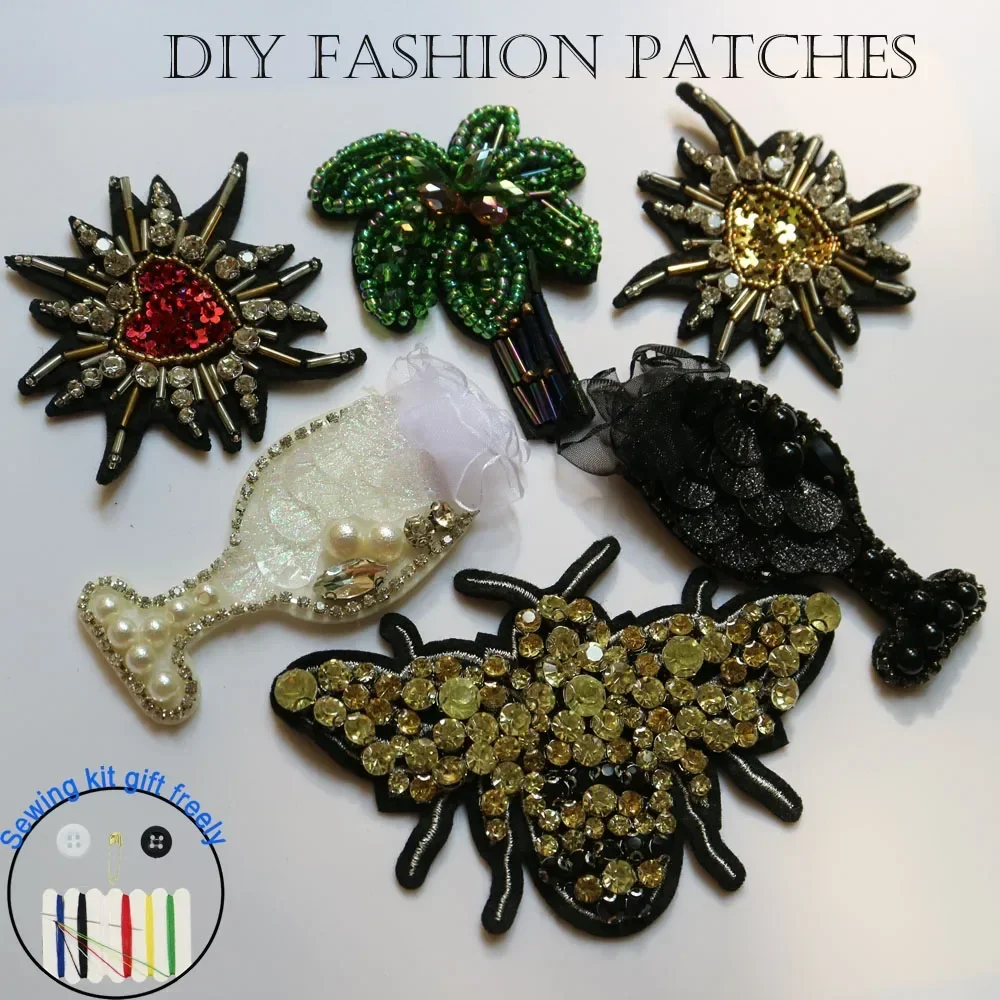 Kaufe 10Pcs NEUE Blume Strass Applikation für DIY Handwerk Dekoration