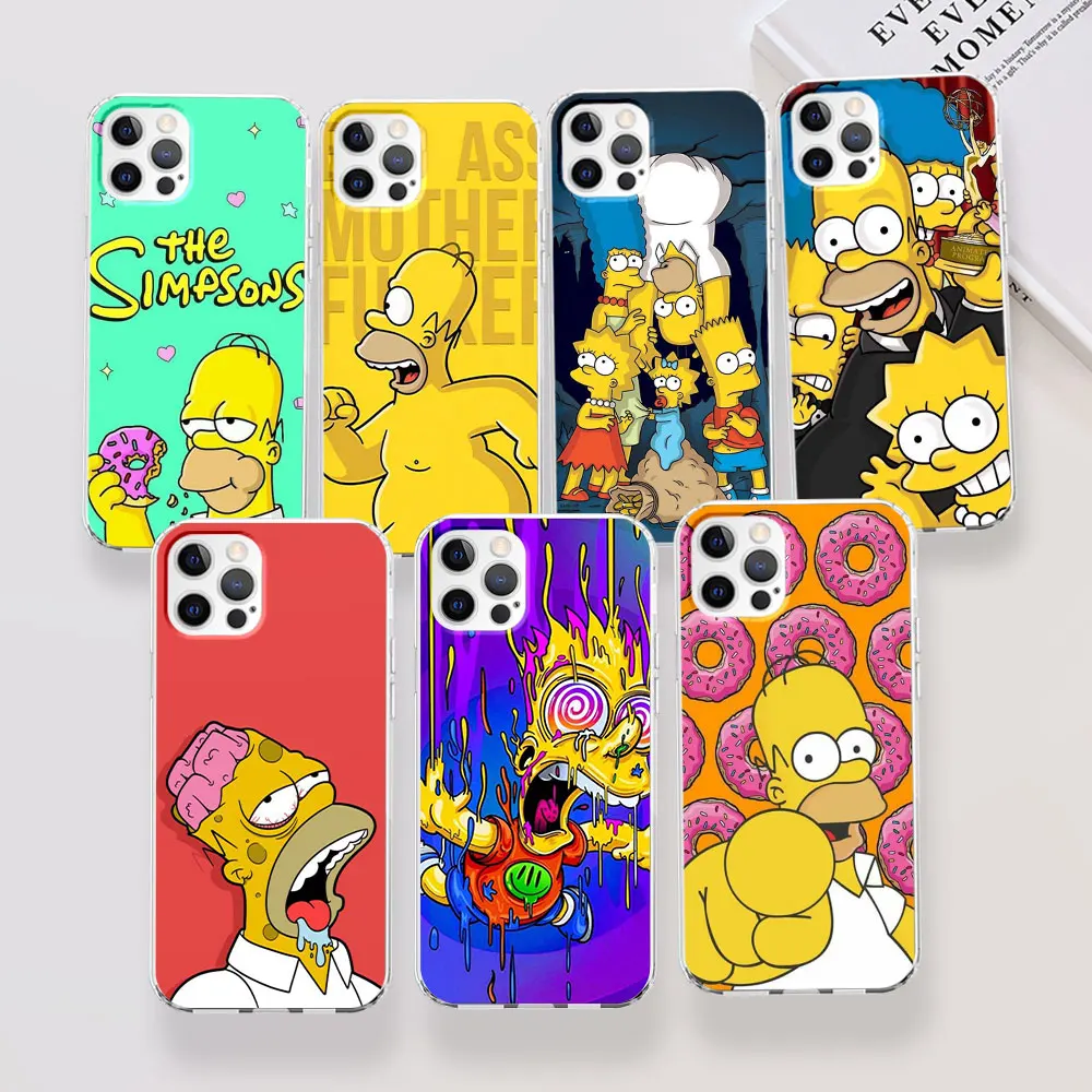 The Simpson Cute Phone Case Per Apple Iphone 11 12 13 Mini 14 15 Pro Max 7 8 Plus Se 2020 X Xs 6 6S 5 5S Tpu Clear Cover Bumper