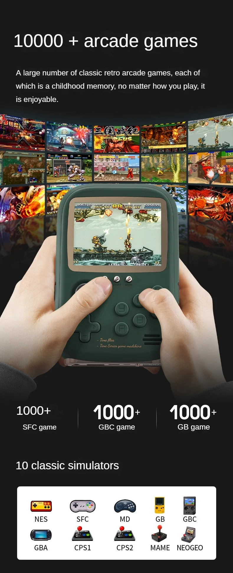 Console De Jeu De Course Portable – Simulateur De Conduite – Dès 3 Ans – ABS – Débloque Des Pistes Progressives