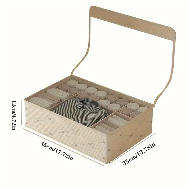 Foldable Dustproof  Bag, Multi Grids Packing Cube, Organizer For Socks Underwear Lingerie Bra - Image 3